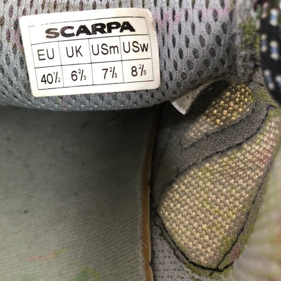 Scarpa Womens Size 8.5 - 9 Gray Blue Hiking Climbing Suede Sneaker Shoes Vibram - Picture 10 of 11